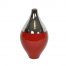 Red/Silver Bulbous Vase 23cm