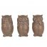 Set of 3 Owls Brown 13cm