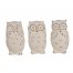 Set of 3 Owls White 13cm