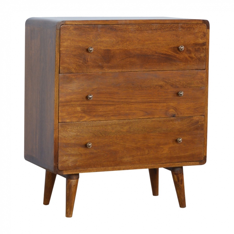 3 Drawer Curved Chest of Drawers