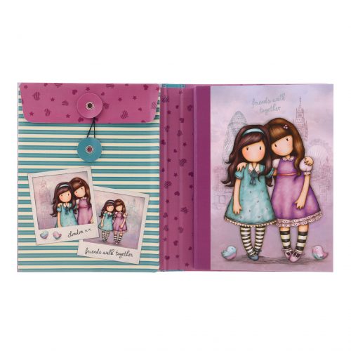 Gorjuss Cityscape Notebook with Stationery Set - Friends Walk Together (Inside)