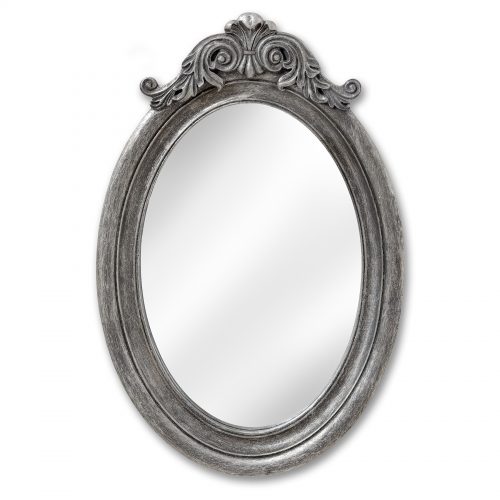 Antique Silver Oval Mirror