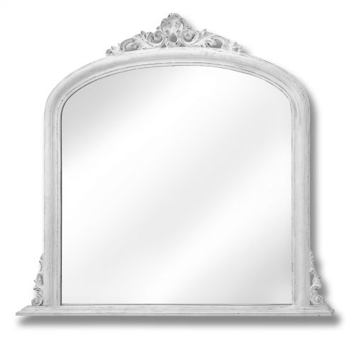 Antique White Over Mantel Mirror