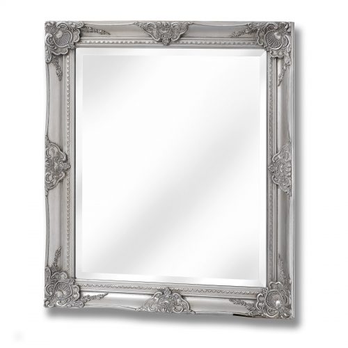 Baroque antique silver mirror