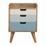 Bedside with Blue Hand Painted Cut Out Drawers