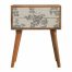 Black Floral Screen-printed Drawer Front Bedside