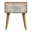 Blue Floral Screen-printed Drawer Front Bedside