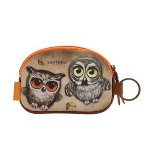 Book Owls Keyring Zip Purse - Back