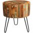 Coastal Reclaimed Wood Drum Side Table