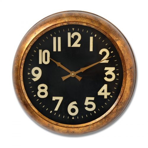 Deep Rim Gold Leaf Clock