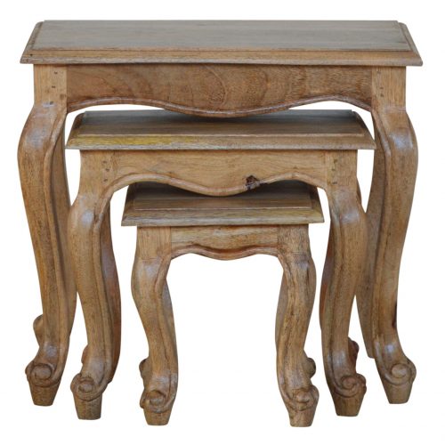 IN066 Solid Wood Stool Set Of 3 Tables