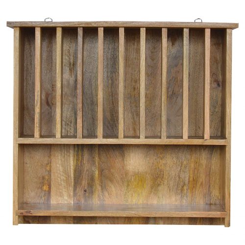 IN068 Wall Mounted Solid Wood Plate Rack