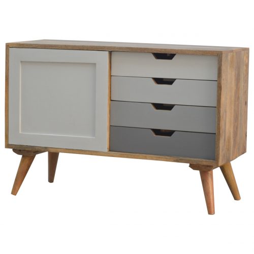 IN136 Nordic Cabinet with 4 Drawers & Sliding Cabinet