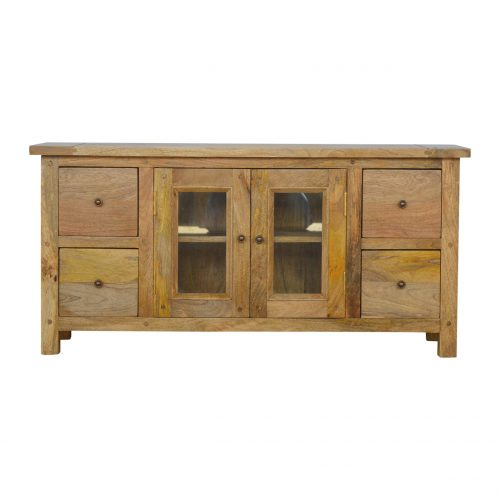 IN154 Country Style Media Unit with 4 Drawers and 2 Glazed Doors