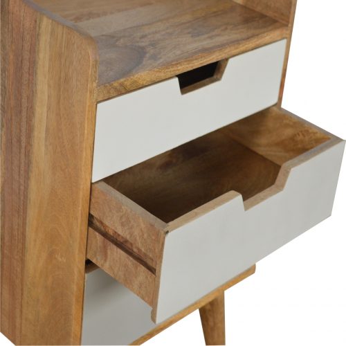 Nordic Style Bedside with 3 Drawer Painted Fronts - Image 2