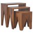 IN191 Solid Sheesham Wood Set of 3 Cut Out Nesting Table