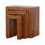 IN196 Sheesham Wood Cube Set of 3 Nesting Tables