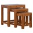IN199 Solid Sheesham Wood Set of 3 Cut Out Nesting Table