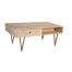 Light Gold Rectangular Coffee Table with Drawer