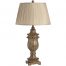 Ornate Urn Style lamp with Bavarian Beige Fabric