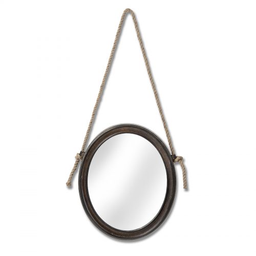 Oval Mirror With Hanging Rope