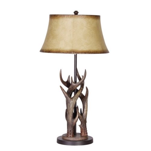 Triple Antler Lamp With Shade