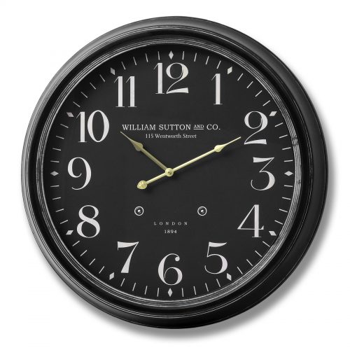 William Sutton and Co Large Glass Faced Wall Clock