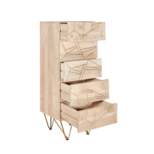 Light Gold Tall Chest of Drawers - Image 2