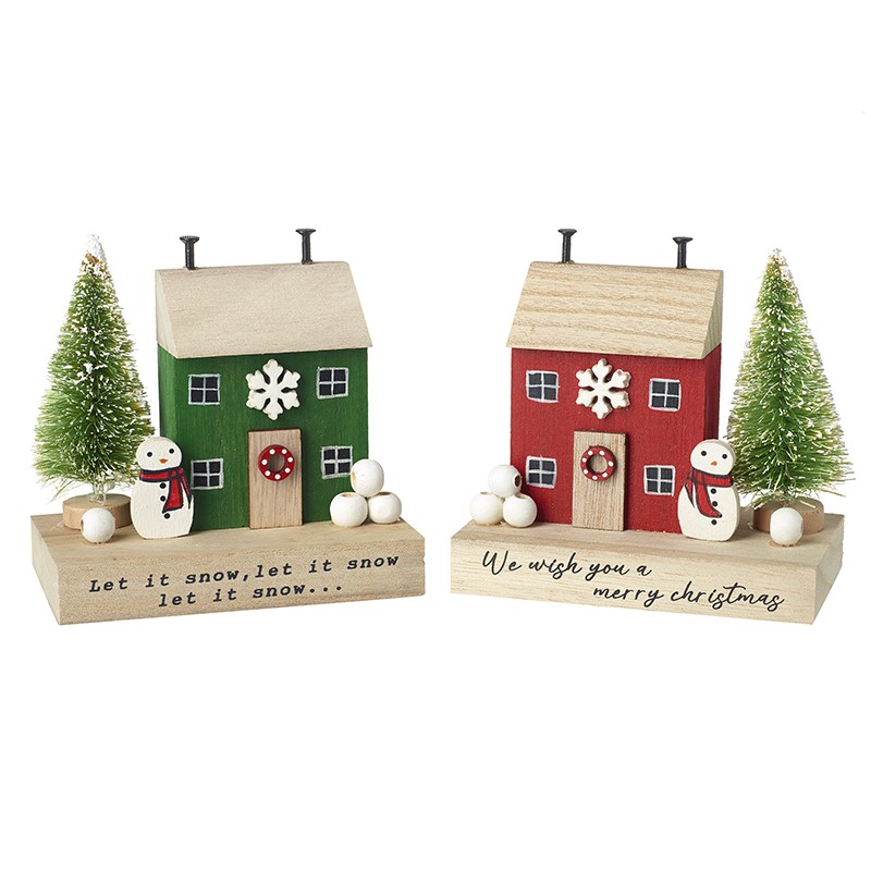 Cute Wooden Christmas House Decorations