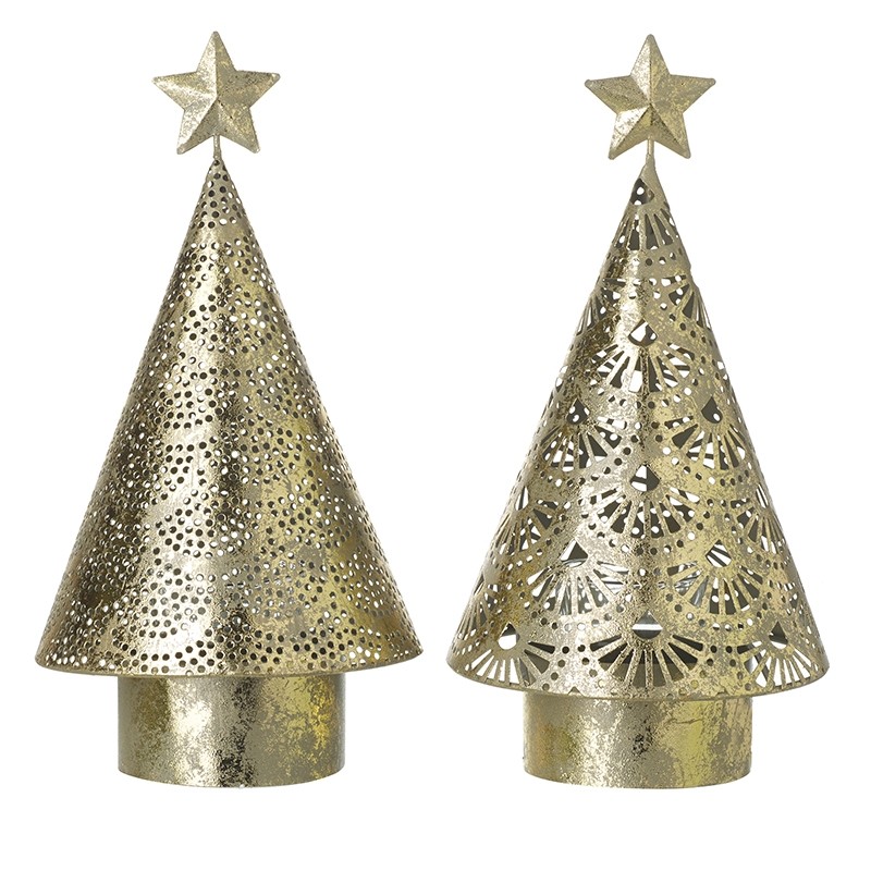 Gold Cone Tree T-Light Mix