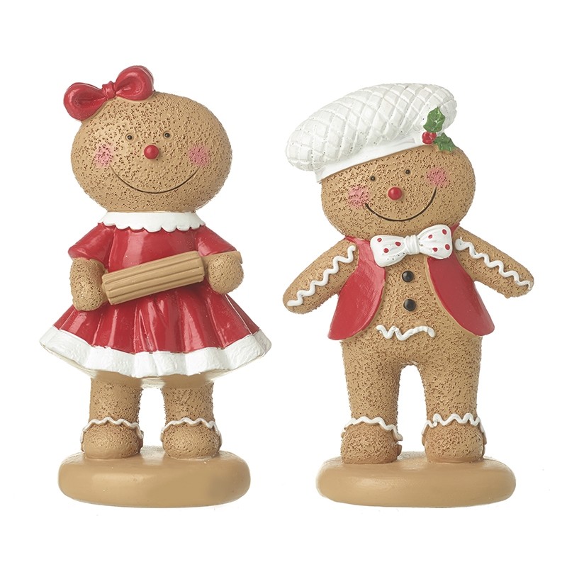Standing Gingerbread Couple Decs Mix